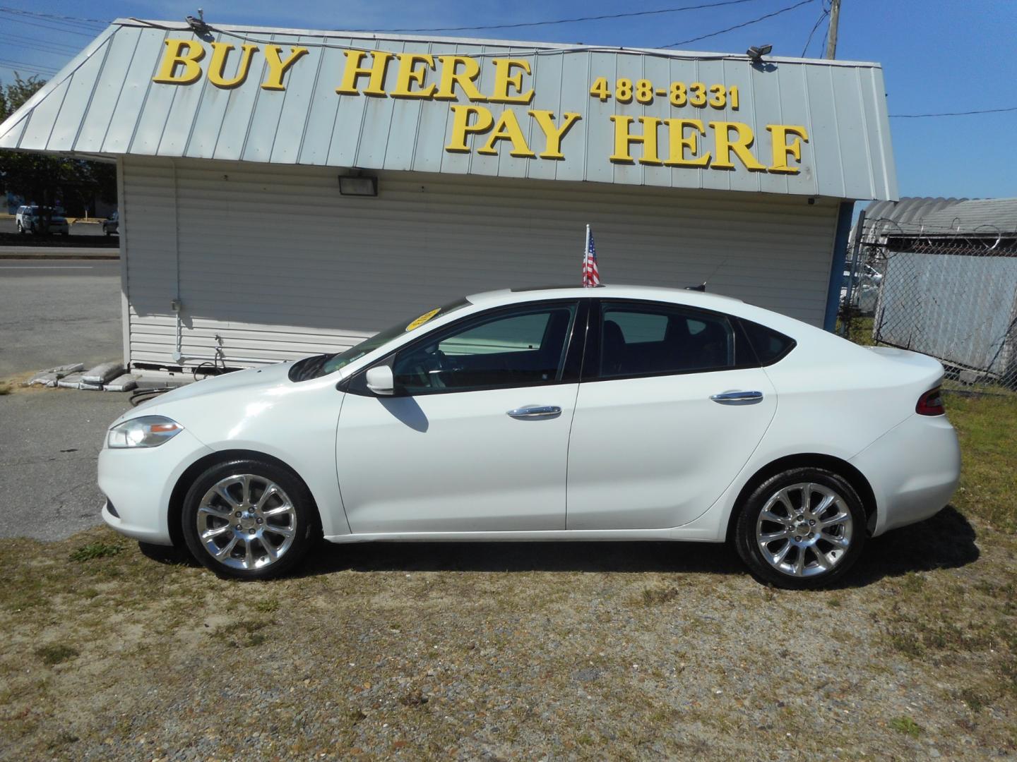 2013 White Dodge Dart LIMITED (1C3CDFCH1DD) with an 1.4L L4 DOHC 16V TURBO engine, located at 2553 Airline Blvd, Portsmouth, VA, 23701, (757) 488-8331, 36.813889, -76.357597 - ***VEHICLE TERMS*** Down Payment: $999 Weekly Payment: $95 APR: 23.9% Repayment Terms: 42 Months *** CALL ELIZABETH SMITH - DIRECTOR OF MARKETING @ 757-488-8331 TO SCHEDULE YOUR APPOINTMENT TODAY AND GET PRE-APPROVED RIGHT OVER THE PHONE*** - Photo#0